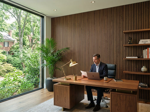 Highland Park XL Walnut Acoustic Wall Panel — 270cm × 110cm