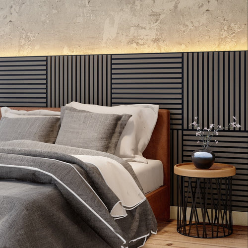 Royal Slat 2x2 Acoustic Slat Panels - Grey Oak