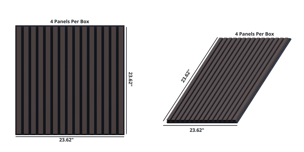 Royal Slat 2x2 Acoustic Slat Panels - Black Walnut