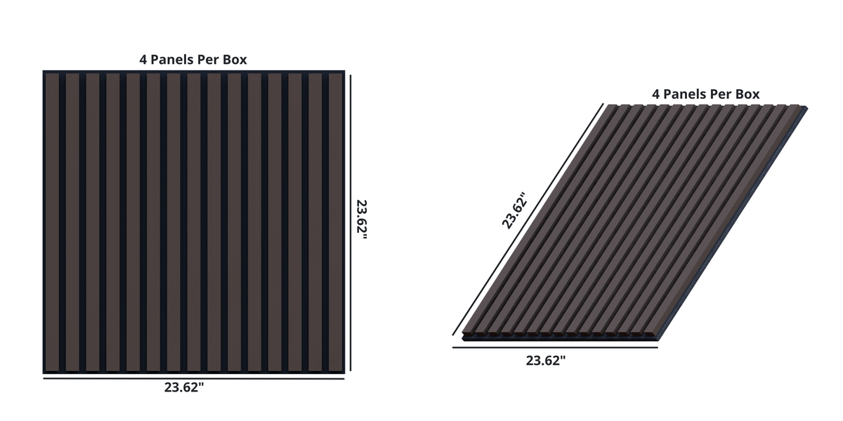 Royal Slat 2x2 Acoustic Slat Panels - Black Walnut
