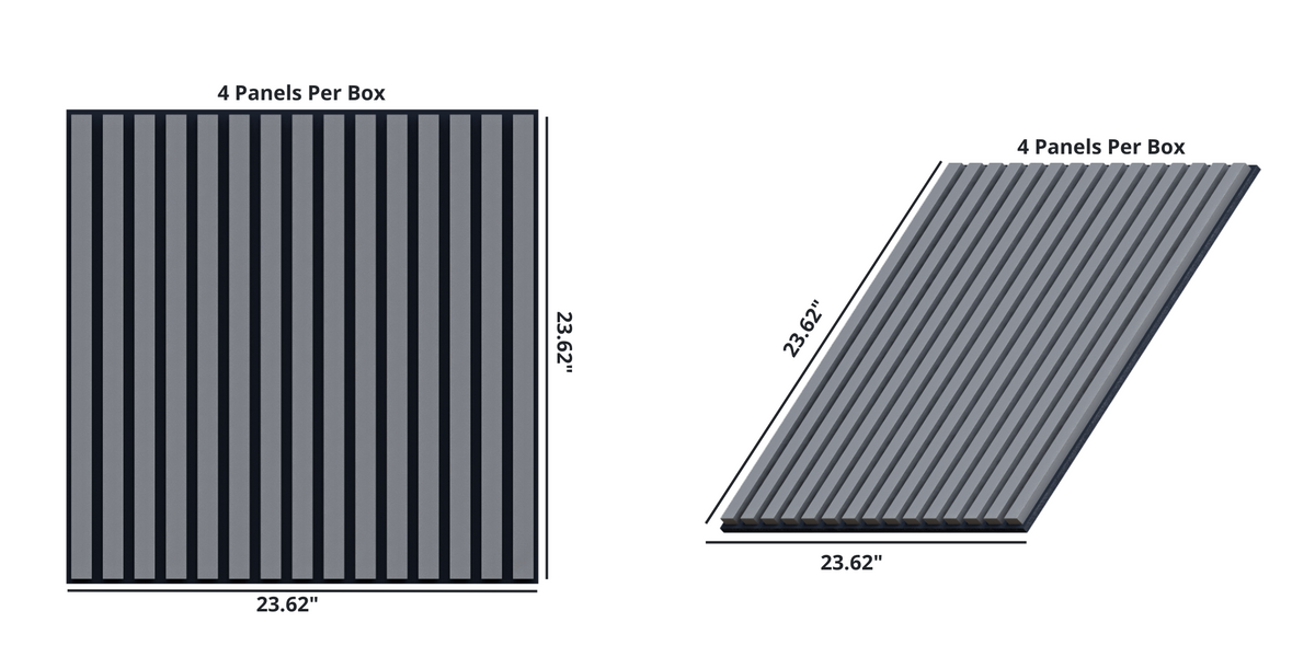 Royal Slat 2x2 Acoustic Slat Panels - Grey Oak