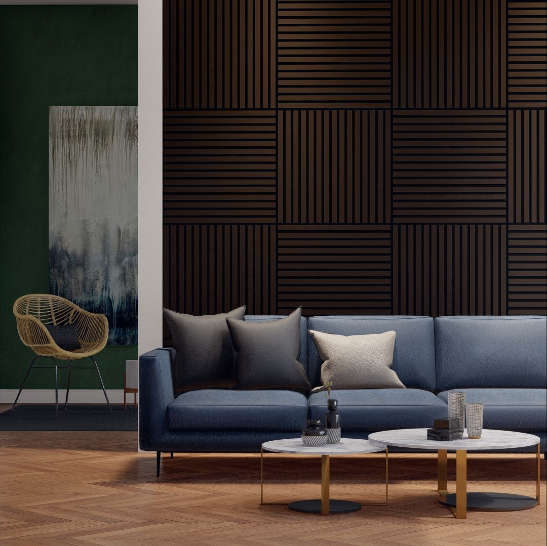 Royal Slat 2x2 Acoustic Slat Panels - Black Walnut