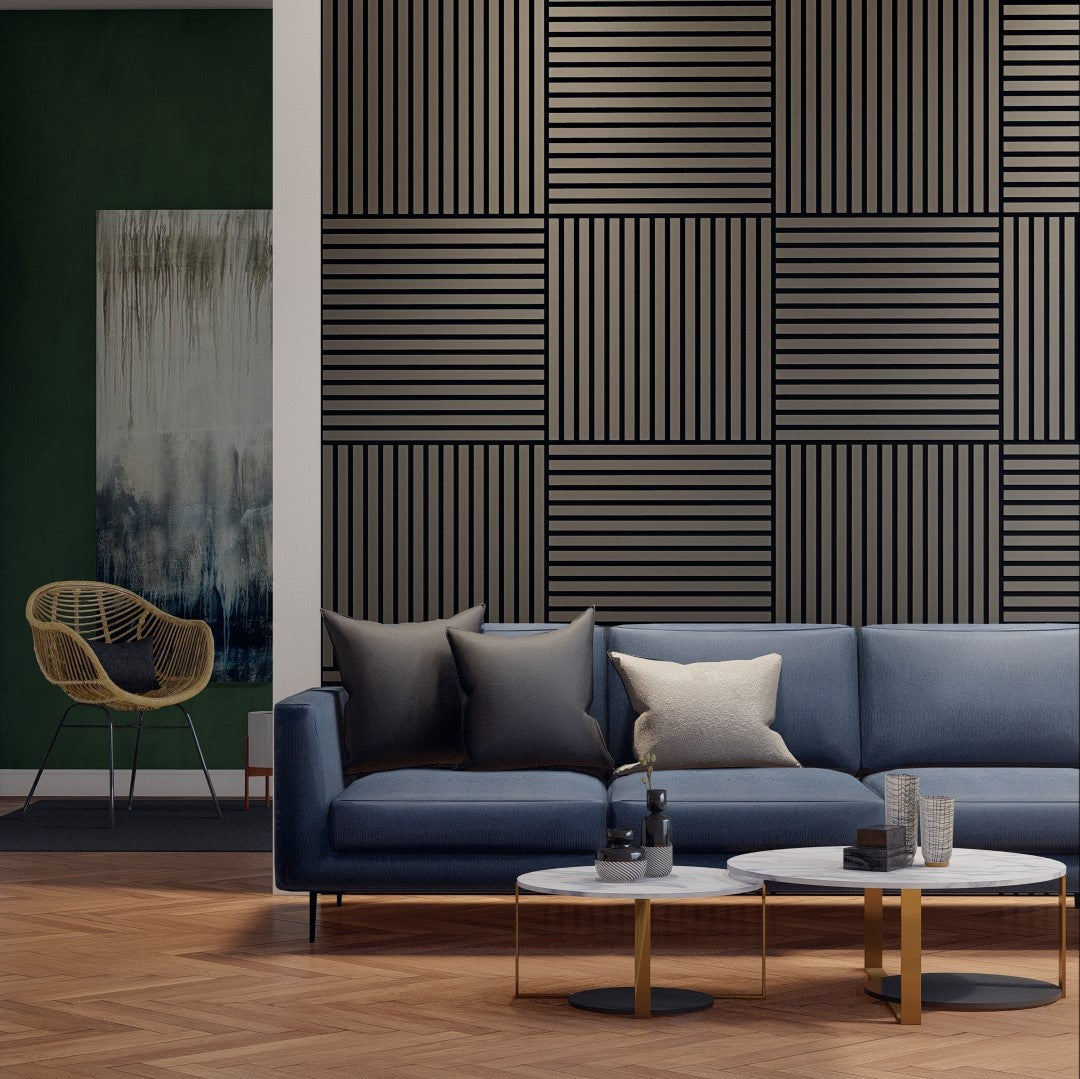 Royal Slat 2x2 Acoustic Slat Panels - Grey Oak
