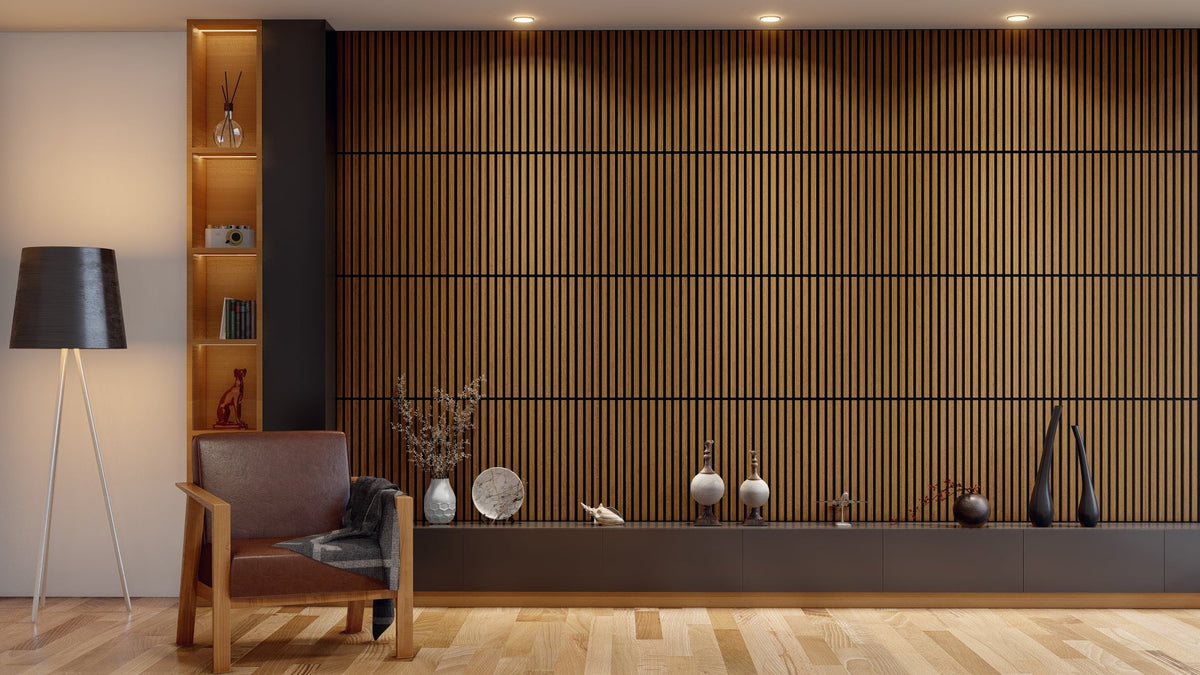 Royal Slat 2x2 Acoustic Slat Panels - Teak