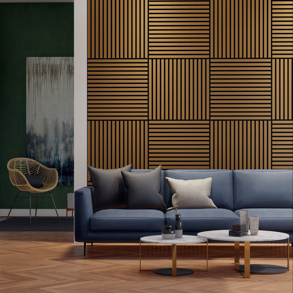 Royal Slat 2x2 Acoustic Slat Panels - Teak