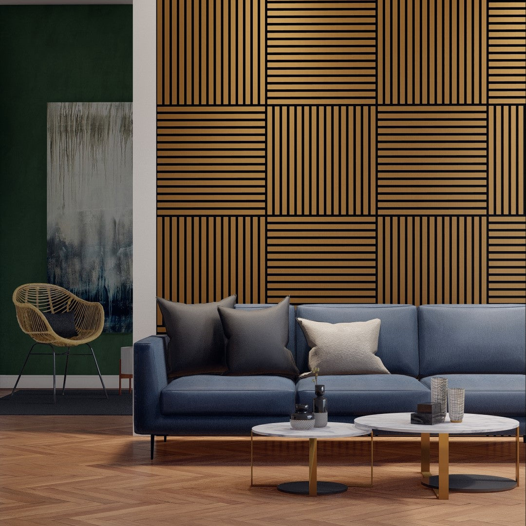 Royal Slat 2x2 Acoustic Slat Panels - Teak
