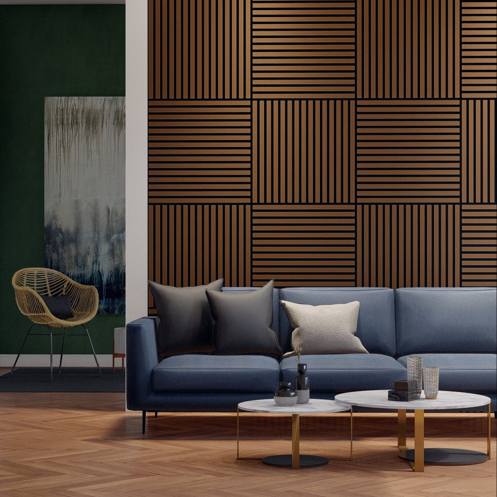 Royal Slat 2x2 Acoustic Slat Panels - Walnut