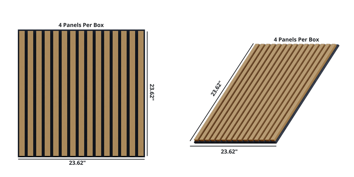 Royal Slat 2x2 Acoustic Slat Panels - Teak