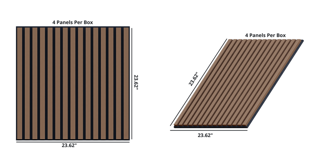 Royal Slat 2x2 Acoustic Slat Panels - Walnut