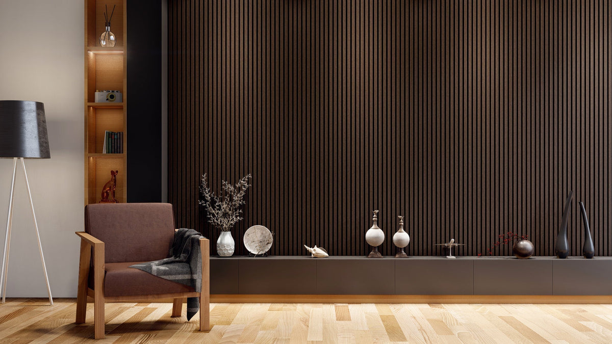 Royal Slat Acoustic Slat Panels - Black Walnut