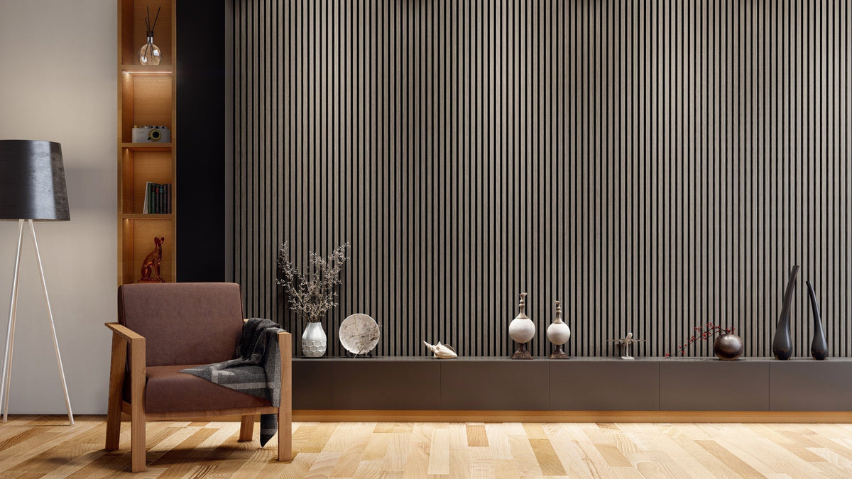 Royal Slat Acoustic Slat Panels - Grey Oak